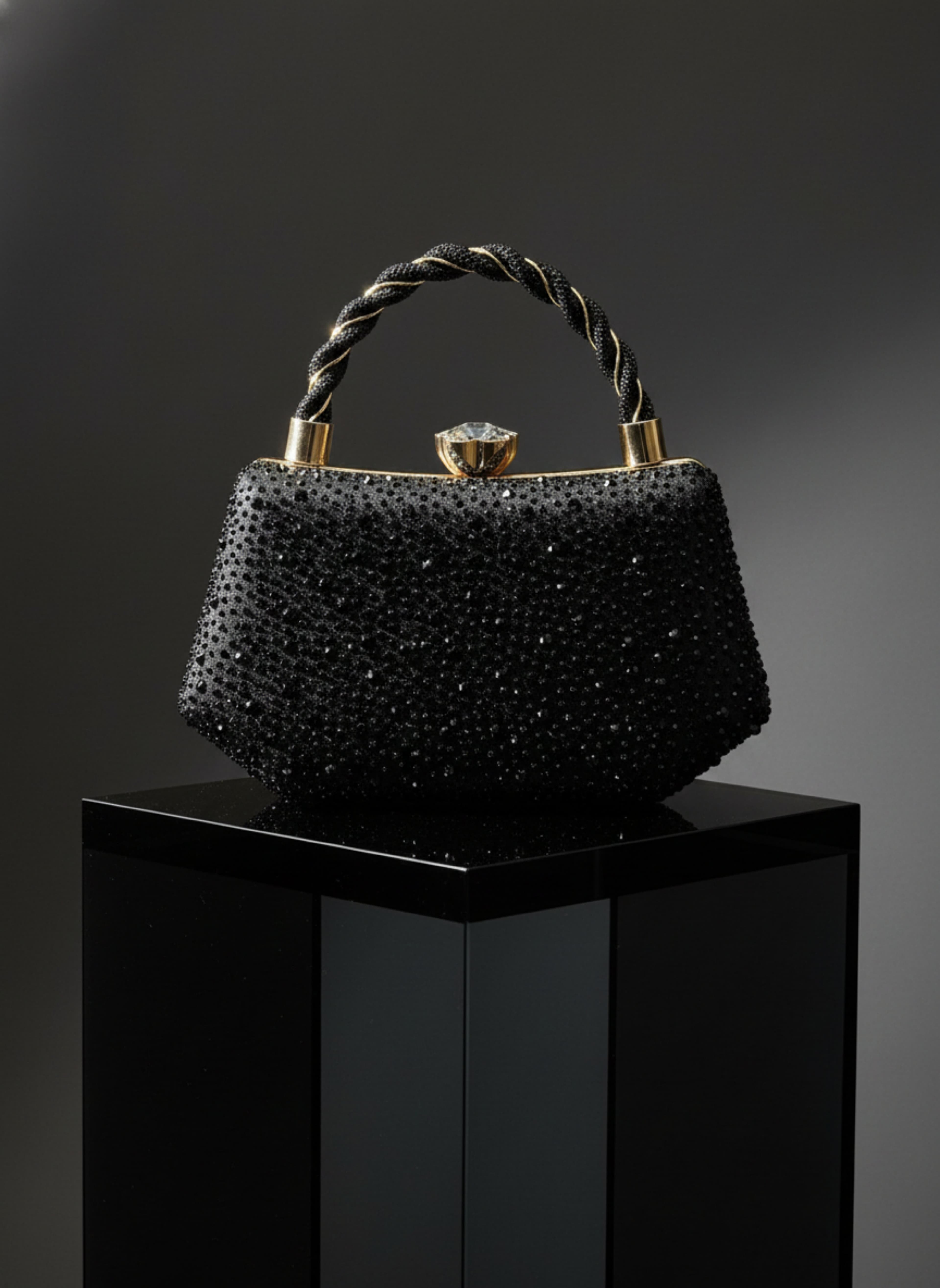 Black Crystal Evening Bag - image 1